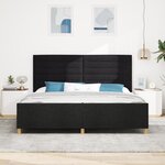 Cadre de lit en tissu noir vidaXL 200x200 cm
