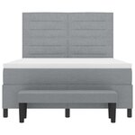 vidaXL Lit à ressorts avec matelas Gris clair 140 x 190 cm tissu