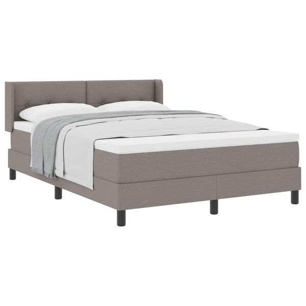 vidaXL Lit à ressorts avec tête de lit Taupe 200 x 160 cm tissu