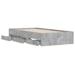 vidaXL Cadre de lit et tiroirs gris béton 100x200 cm bois d'ingénierie