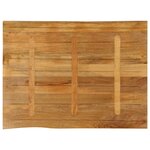 vidaXL Dessus de table 100x80x2 5 cm bord vivant bois massif manguier
