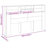 vidaXL Armoire de tête de lit chêne artisanal 180x19x103 5 cm