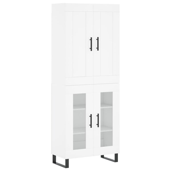 vidaXL Buffet haut Blanc 69 5x34x180 cm Bois d'ingénierie