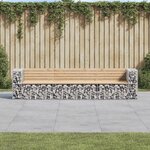 vidaXL Banc de jardin design gabion 287x71x65 5 cm bois massif de pin