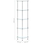 vidaXL Étagère 5 niveaux Transparent 30x30x130 cm Verre trempé