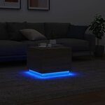 vidaXL Table basse avec lumières LED chêne sonoma 50x50x40 cm
