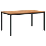 vidaXL Ensemble repas 5 pièces Noir Poly Rattan Acacia