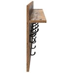 vidaXL Porte-manteau mural avec étagère avec stockage Vieux bois 100 x 40 x 12 cm