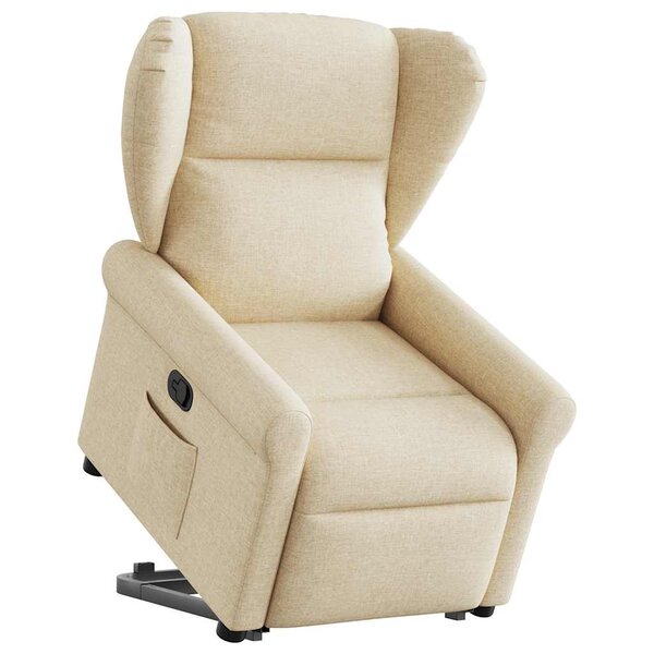 vidaXL Fauteuil inclinable Crème Tissu