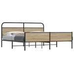 vidaXL Cadre de lit en métal sans matelas chêne fumé 183x213 cm