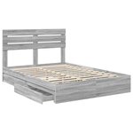 vidaXL Lit de Rangement Gris Sonoma 140 x 200 cm Bois d'ingénierie