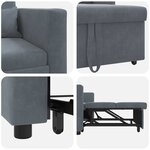 vidaXL Canapé-lit escamotable simple Gris foncé 90 x 165 x 87 cm