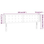 vidaXL Tête de lit à LED Noir 203x16x78/88 cm Tissu