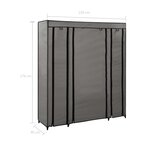 vidaXL Armoire avec compartiments et tiges Gris 150x45x176 cm Tissu