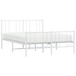 vidaXL Cadre de lit métal sans matelas et pied de lit blanc 120x200 cm