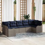 vidaXL Ensemble de canapé de jardin Gris polyrotin