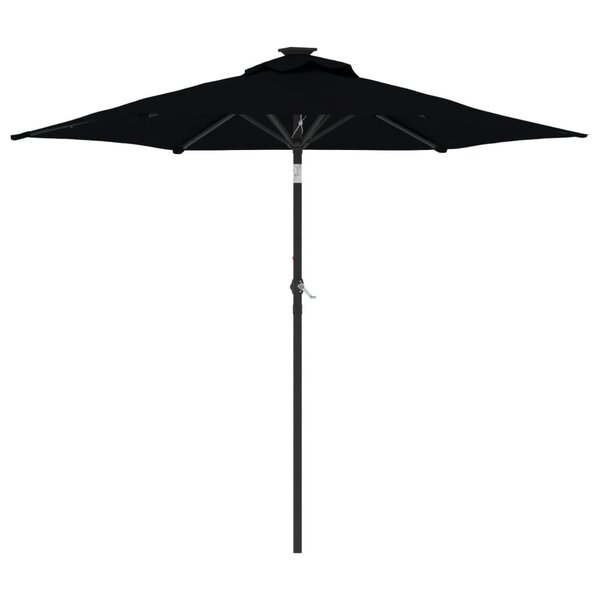 vidaXL Parasol de jardin avec mât en acier noir 225x225x212 cm