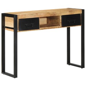 vidaXL Table console 100x35x75 cm bois de manguier massif brut