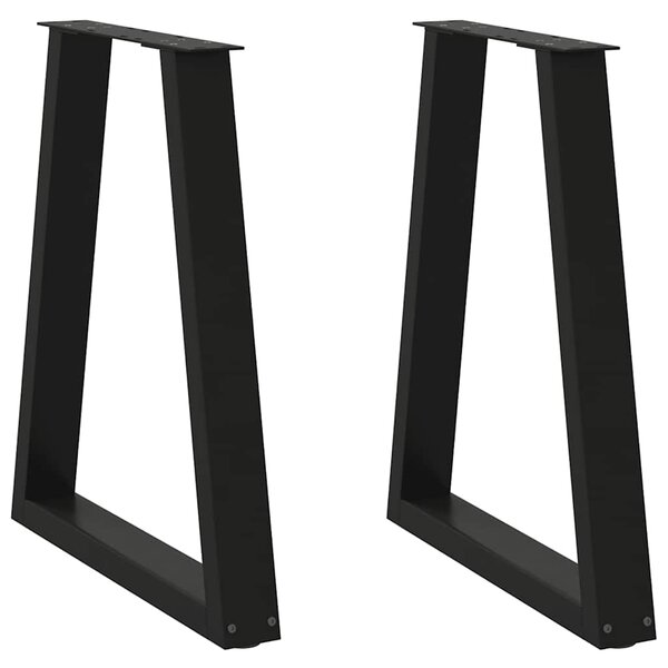 vidaXL Pieds de table à manger en V 2 pièces Noir 50x(72-73 3) cm Acier