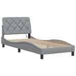 vidaXL Cadre de lit avec LED sans matelas gris clair 90x200 cm tissu