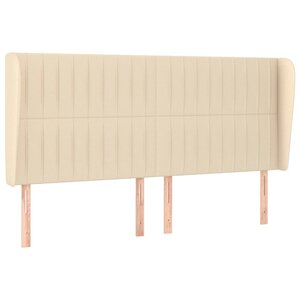 vidaXL Tête de lit avec oreilles Crème 183x23x118/128 cm Tissu