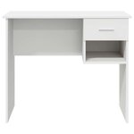 vidaXL Bureau avec tiroir Blanc 90 x 49.5 x 75 cm Bois d'ingénierie