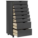 vidaXL Armoire roulante avec tiroirs MOSS gris bois de pin solide