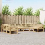 vidaXL Ensemble de canapés d'extérieur 9 Pièces Blanc et Beige