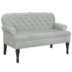vidaXL Banc avec dossier gris clair 119 5x64 5x75 cm velours