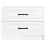 vidaXL Cabinet de chevet Blanc brillant 62 x 34 5 x 44 5 cm