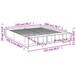 vidaXL Cadre de lit sans matelas sonoma gris 150x200 cm