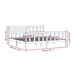 vidaXL Cadre de lit sans matelas noir bois massif 200x200 cm