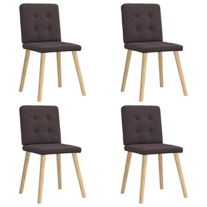 vidaXL Chaises à manger lot de 4 marron foncé tissu