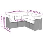 vidaXL Salon de jardin 5 Pièces avec coussins gris résine tressée