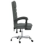vidaXL Fauteuil de massage inclinable de bureau Gris foncé Tissu