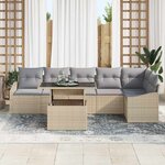 vidaXL Ensemble de canapé de jardin Réglable 7 Pièces Beige et Gris clair