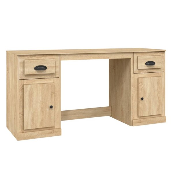 vidaXL Bureau avec armoire chêne sonoma bois d'ingénierie