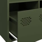 vidaXL Buffet vert olive 101 5x39x73 5 cm acier laminé à froid
