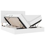 vidaXL Lit avec rangement et matelas Blanc pur 180 x 200 cm