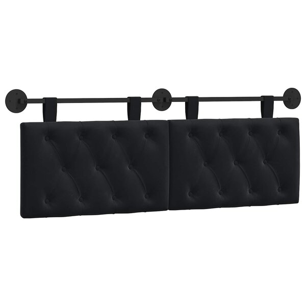 vidaXL Tête de lit suspendue Noir Velours