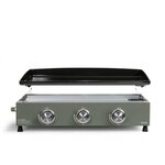Plancha gaz 3 brûleurs - Vert / Noir