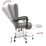 vidaXL Fauteuil inclinable de bureau Taupe Tissu
