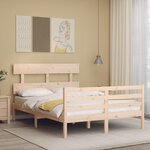 vidaXL Cadre de lit avec tête de lit 120x200 cm bois massif