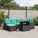 vidaXL Salon de jardin 11 Pièces avec coussins beige résine tressée