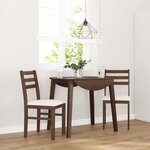 vidaXL Chaises à manger coussins 2 Pièces marron bois massif caoutchouc