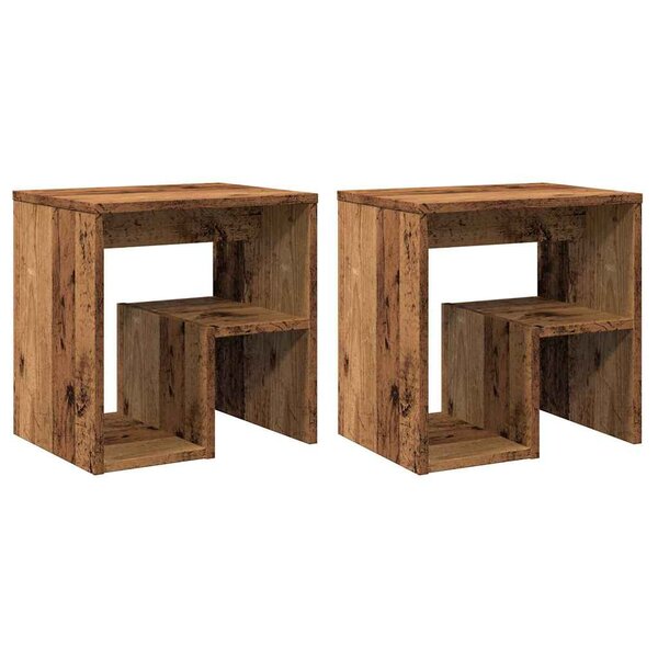 vidaXL Tables de chevet 2 Pièces vieux bois 40x30x40 cm bois d'ingénierie