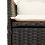 vidaXL Ensemble à manger de jardin 9Pièces coussins noir résine tressée