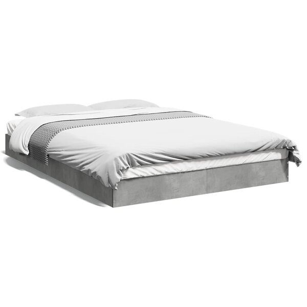 vidaXL Cadre de lit sans matelas gris béton 140x200 cm