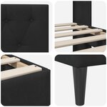 vidaXL Cadre de lit avec tête de lit Noir 180 x 200 cm Velours