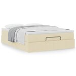 VidaXL Cadre de lit ottoman avec matelas crème 140x190 cm tissu